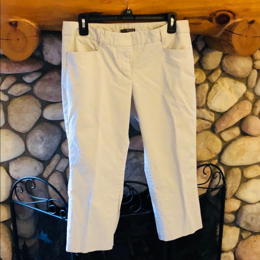 EXPRESS TAN CROP PANTS EUC ❤️